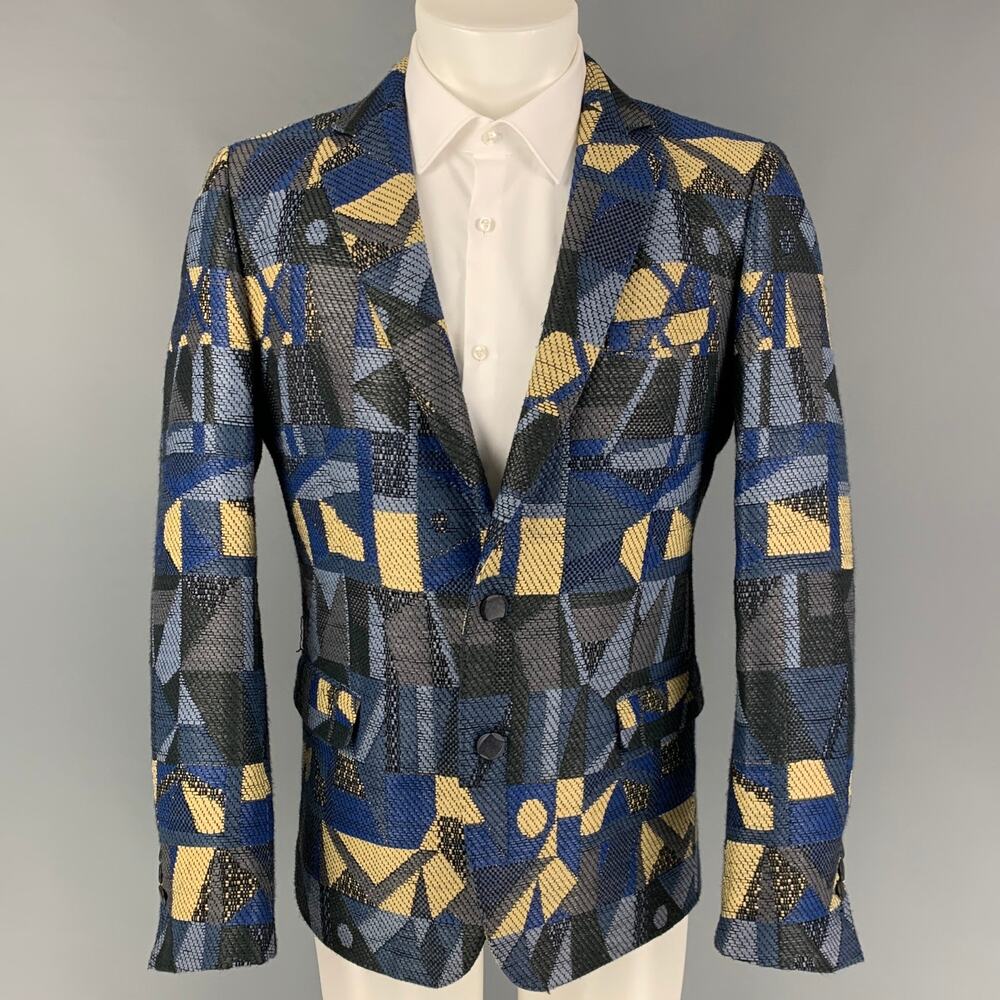 WALTER VAN BEIRENDONCK SS 14 Size 42 Grey Multi-Color Woven Sport Coat